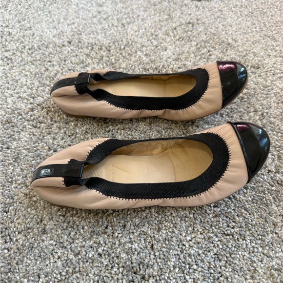 J.Crew Made in Italy Black Cap Toe Ballet Flats Size 5.5 Leather - Picture 4 of 6